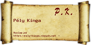 Pély Kinga névjegykártya